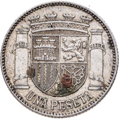 купить Испания 1 песета (peseta) 1933, 34 внутри звезд