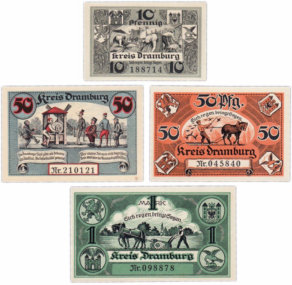 купить Германия (Померания: Дравско-Поморске) набор из 4-х нотгельдов 1920