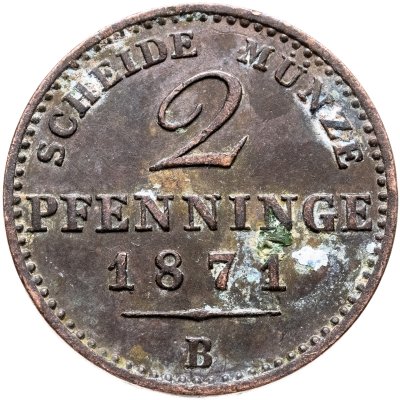 купить Германия, Пруссия 2 пфеннинга 1871