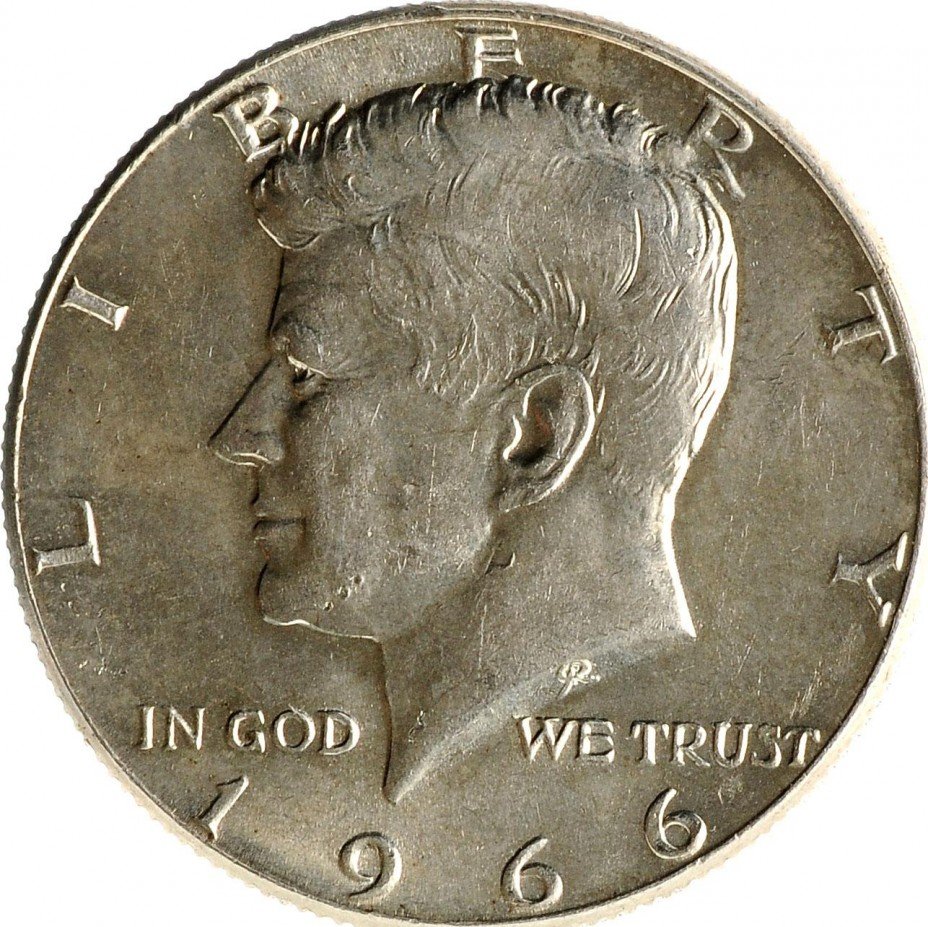 купить Полдоллара (халф) 1966 Кеннеди, серебро 400 пробы