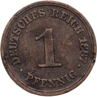 купить Германская Империя 1 пфенниг 1887 "А"