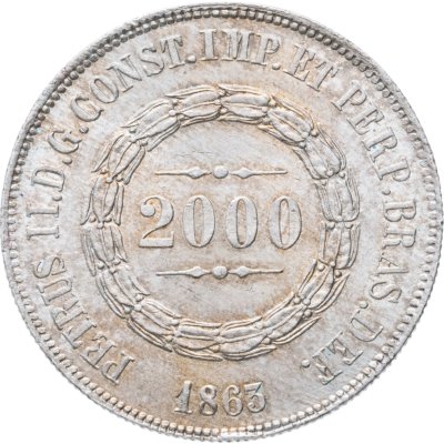 купить Бразилия 2000 реалов (рейс, reis) 1863