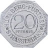 Купить Германия (Нюрнберг) нотгельд  20 пфеннигов 1921 "Башня Люгинсланд" трамвайный жетон