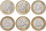 Купить Набор монет разных стран 1 евро 2000-2014 (6 штук)