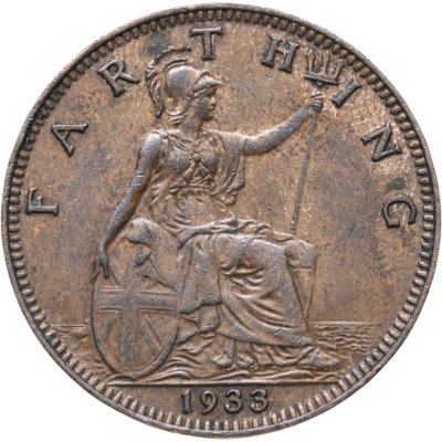 купить Великобритания 1 фартинг (farthing) 1933