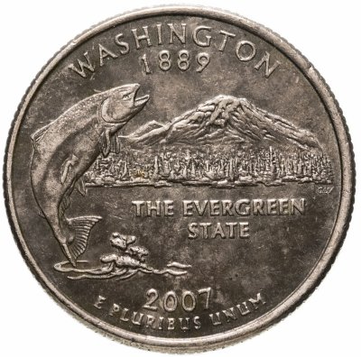 купить США 1/4 доллара (квотер, 25 центов) 2007 "Штат Вашингтон"