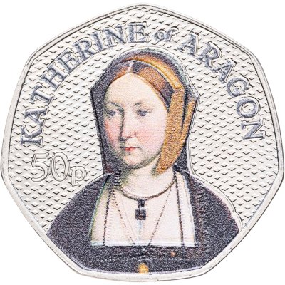 купить Гернси 50 пенсов 2024 «Король Генрих VIII и его жены - Екатерина Арагонская» цветная