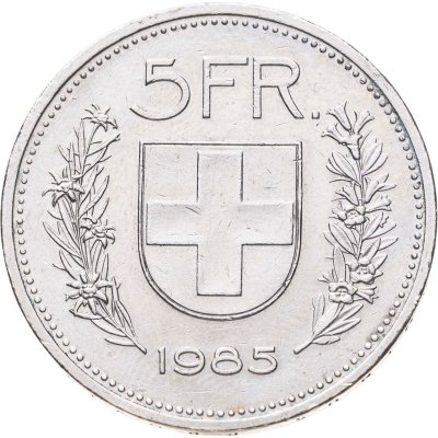 купить Швейцария 5 франков (francs) 1985
