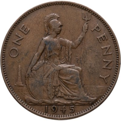 купить Великобритания 1 пенни (penny) 1945