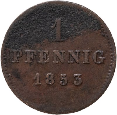 купить Германия, Бавария 1 пфенниг 1853