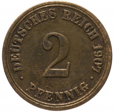Купить Германия 2 рейх пфеннига 1907 "А"