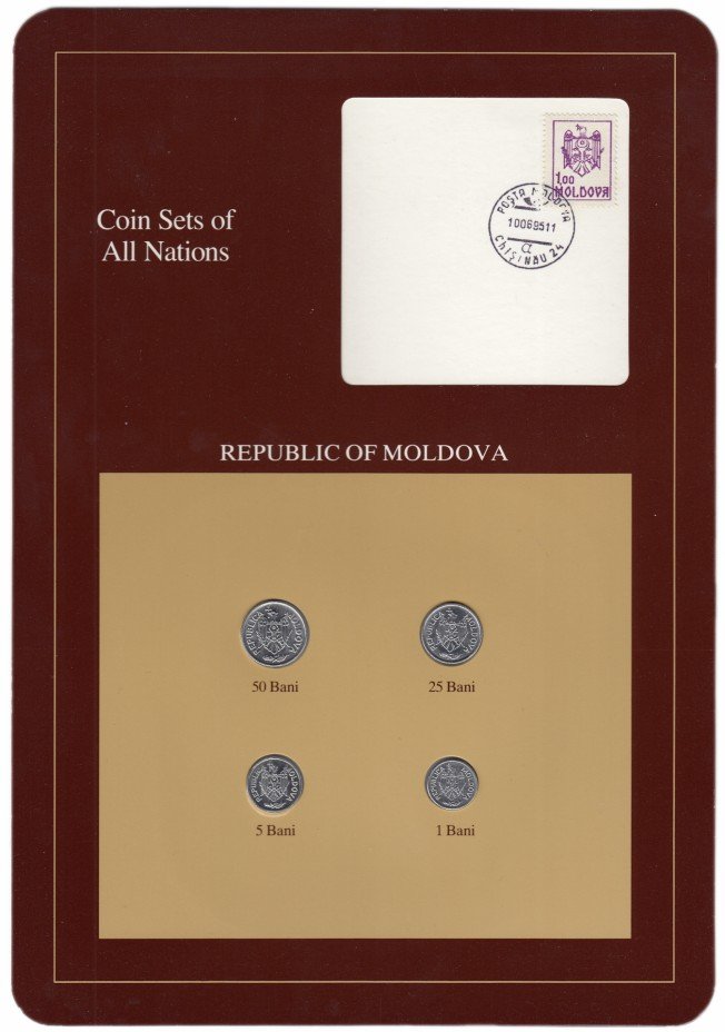 купить Серия "Наборы монет всех стран мира" - Молдавия (набор из 4 монет и 1 марки в буклете)