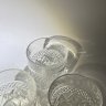Купить Набор из 3 больших стопок с резным геометрическим декором, хрусталь, алмазная грань, СССР, 1970-1990 гг.