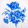Купить Сервиз столовый с декором в виде синих цветов (31 предмет), фарфор, деколь, золочение, Kahla, ГДР, 1960-1990 гг.