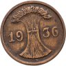 Купить Германия 2 рейхспфеннига (reichspfennig) 1936 D  знак монетного двора "D" — Мюнхен