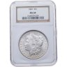 Купить США 1 доллар (dollar) 1887 Доллар Моргана, без отметки монетного двора, в слабе NGC MS64