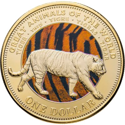 купить Фиджи 1 доллар 2009 "Великие животные мира - Тигр"