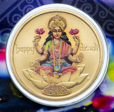 купить Тувалу 1 доллар 2017 Счастливый Дивали Фестиваль огней в честь Богини Лакшми