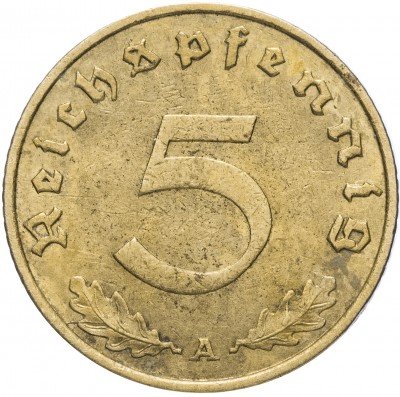 Купить Фашистская Германия (Третий Рейх) 5 рейх  пфеннигов 1938 "А"