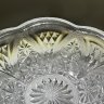 Купить Конфетница с фигурным краем и резным декором, стекло, стекло, СССР, 1970-1990 гг.