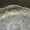Купить Конфетница с фигурным краем и резным декором, стекло, стекло, СССР, 1970-1990 гг.