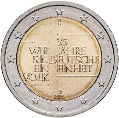 купить Германия 2 евро 2025 "35 лет немецкого единства" Двор D