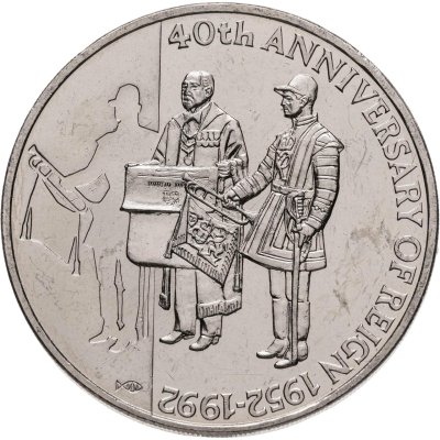 купить Фолклендские острова 50 пенсов (pence) 1992 "40 лет правления Королевы Елизаветы II"