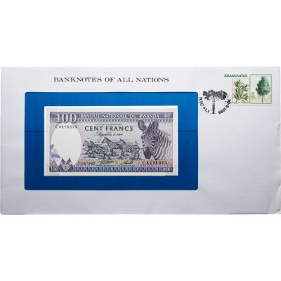 купить Руанда 100 франков 1982 в конверте с маркой