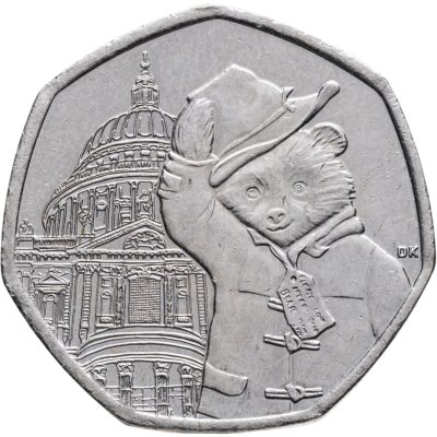 купить Великобритания 50 пенсов (pence) 2019 "Медведь Паддингтон - в церкви Святого Павла"