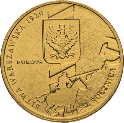 купить Польша 2 злотых 2010 90-я годовщина Варшавского сражения