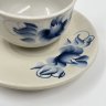 Купить Чайная пара с цветочным декором, фарфор, роспись, Речицкий фарфоровый завод (Гжель), СССР, 1970-1980 гг.