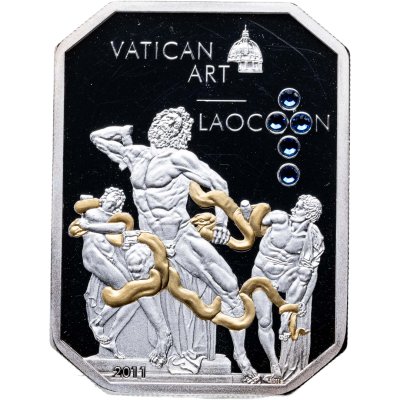 купить Острова Кука 5 долларов 2011 "Искусство Ватикана - Лаокоон", в футляре с сертификатом