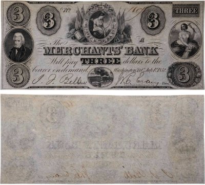 купить США 3 доллара 1852 Колумбия