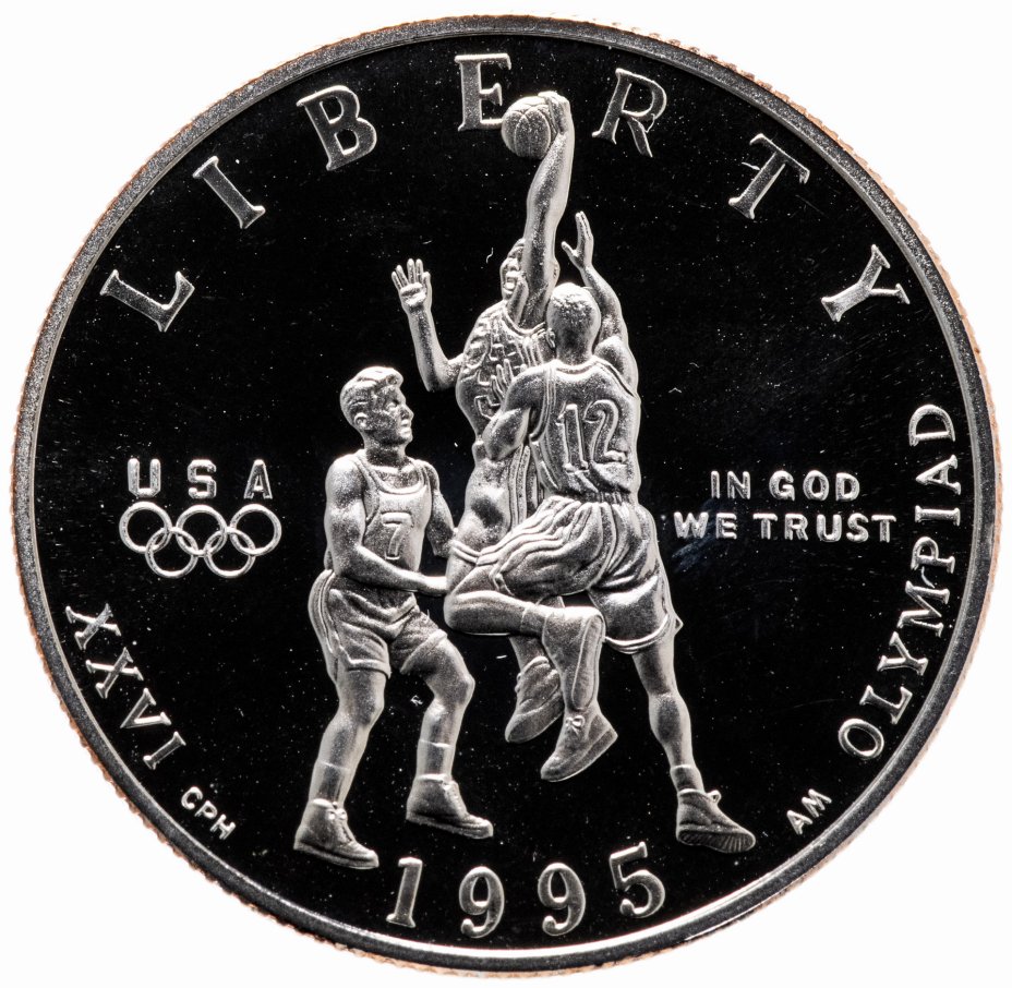 купить США 50 центов 1995 "XXVI летние Олимпийские Игры, Атланта 1996 - Баскетбол" Proof