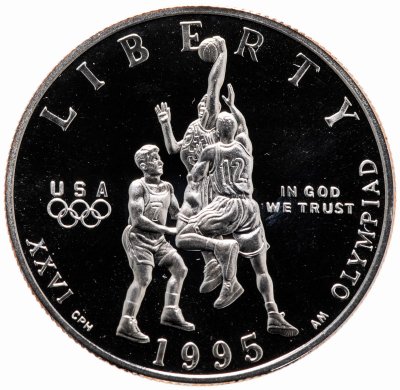 купить США 50 центов 1995 "XXVI летние Олимпийские Игры, Атланта 1996 - Баскетбол" Proof