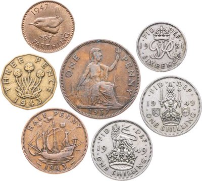 купить Великобритания набор монет 1937-1952 (7 штук) Георг VI