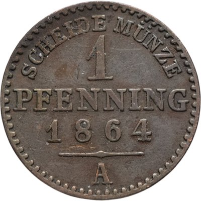 купить Германия, Пруссия 1 пфенниг 1864