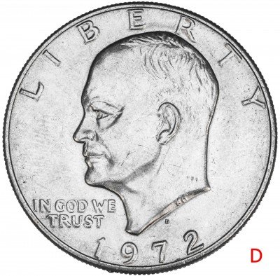 купить США 1 доллар 1972 Эйзенхауэр, двор D