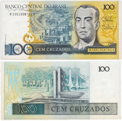 купить Бразилия 100 крузадо 1988 года (Pick 211с)