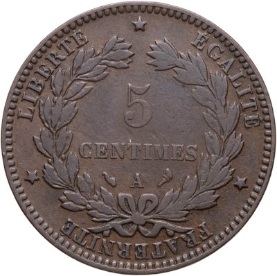 купить Франция 5 сантимов (centimes) 1897