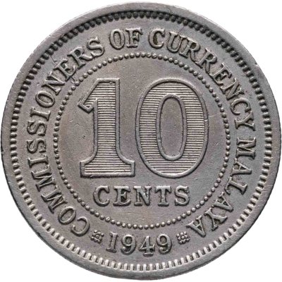 купить Малайя 10 центов (cents) 1949