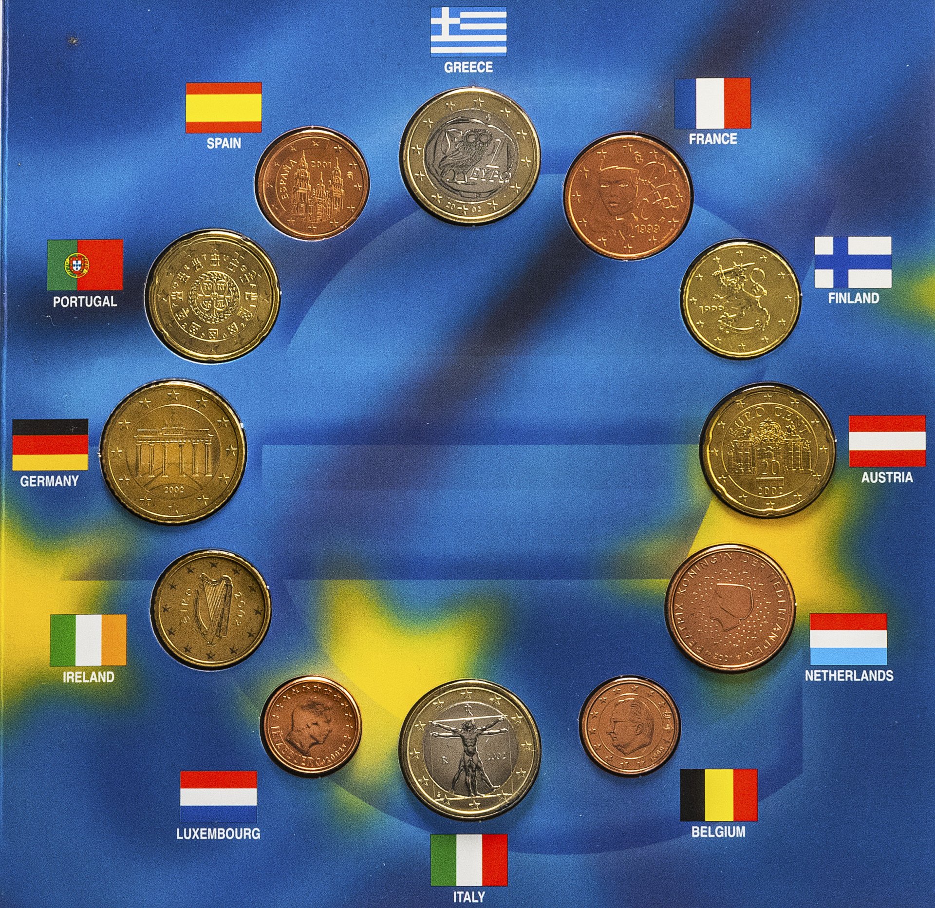 Сколько сегодня 1 евро. Монета 1 евро 1999. Золотые монеты евро 1999. Золотые монеты евро 1999 года. Наборы монет.