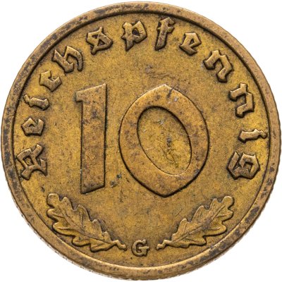 купить Германия, Третий рейх 10 рейхспфеннигов 1938 "G"