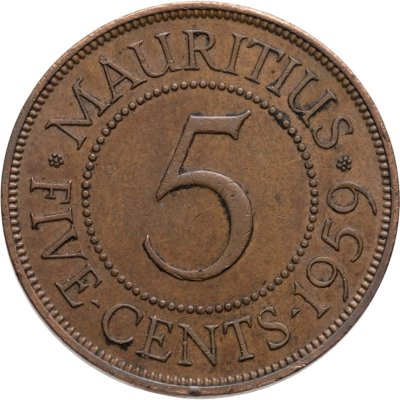 купить Маврикий 5 центов (cents) 1959
