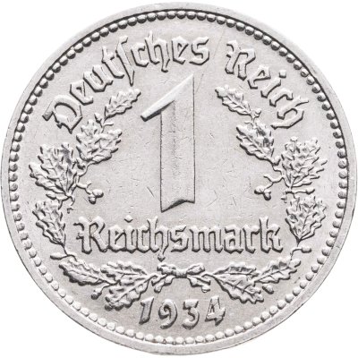 купить Германия, Третий рейх 1 рейхсмарка 1934 D
