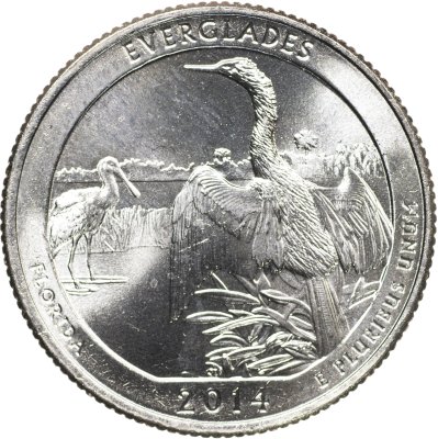 купить США 25 центов [Квотер] 2014 D [KM#570] "Национальный парк Эверглейдс - Everglades [Florida]"