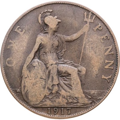 купить Великобритания 1 пенни (penny) 1917