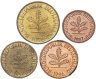 Купить Германия (ФРГ) набор из 4х монет (1, 2, 5 и 10 пфеннигов) 1948-2001