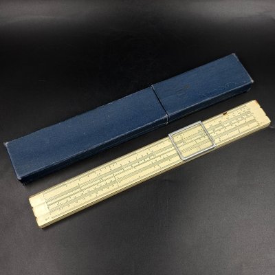 купить Линейка логарифмическая, в кофре, дерево, пластик, металл, Фабрика счётных приборов, г. Ленинград, СССР, 1964 г.