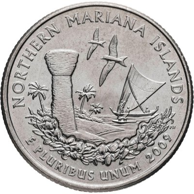 купить США 25 центов (квотер, 1/4 доллара, quarter dollar) 2009 "Квотер Северных Марианских островов", знак монетного двора: "P" - Филадельфия